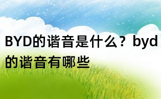 BYD的諧音是什么?byd的諧音有哪些