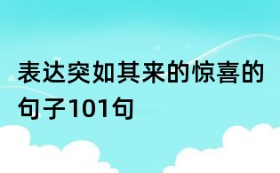 表達(dá)突如其來(lái)的驚喜的句子101句