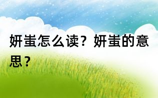 妍蚩怎么讀？妍蚩的意思？