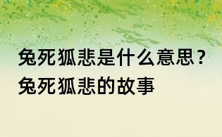 兔死狐悲是什么意思？兔死狐悲的故事