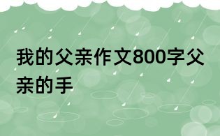 我的父親作文800字：父親的手